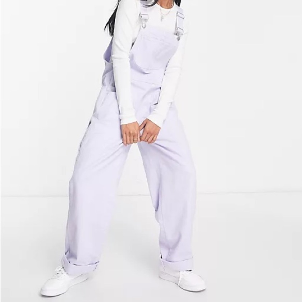 Madewell lilac cropped overalls